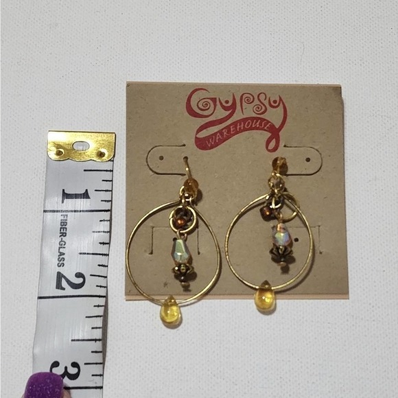 TRESKA Iridescent Neutral beaded chandelier earrings new!!! - Picture 3 of 4